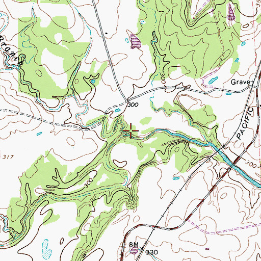 Topographic Map of Chandler Branch, TX