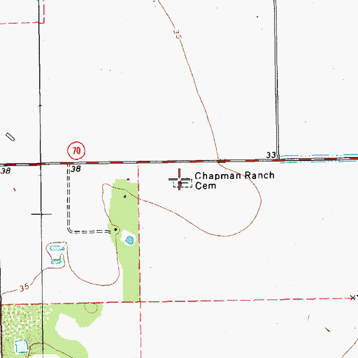 Topographic Map of Chapman Ranch Cemetery, TX