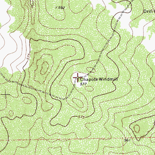 Topographic Map of Chapote Windmill, TX