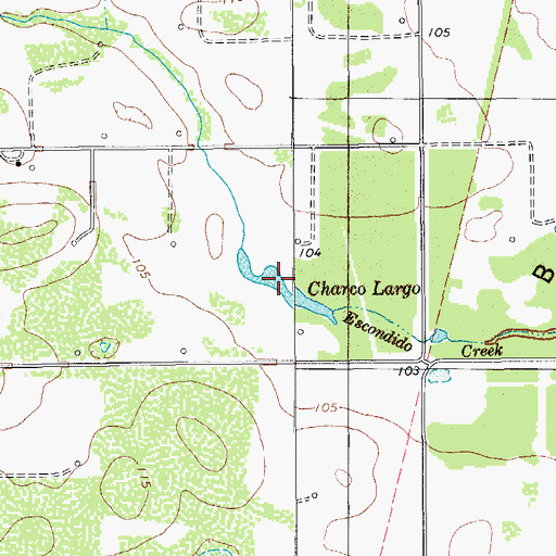 Topographic Map of Charco Largo, TX