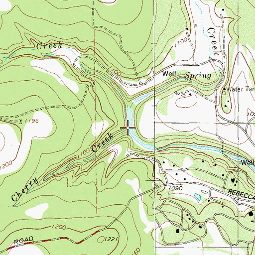 Topographic Map of Cherry Creek, TX
