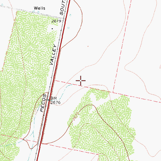 Topographic Map of Cherry Creek, TX