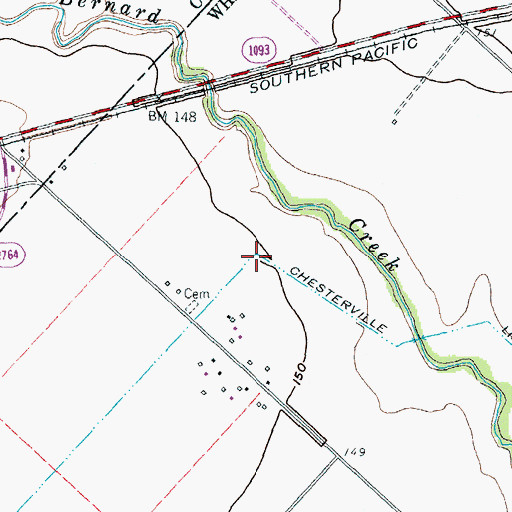 Topographic Map of Chesterville Line Canal, TX