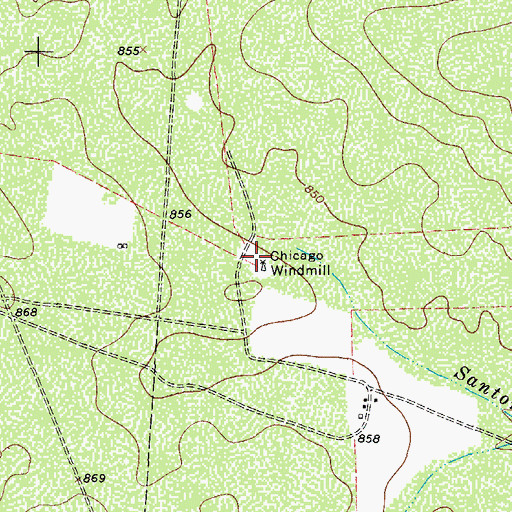 Topographic Map of Chicago Windmill, TX