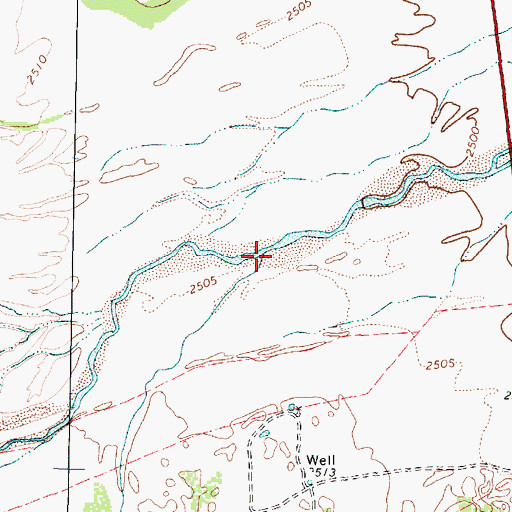 Topographic Map of Chicken Creek, TX