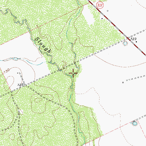 Topographic Map of Childers Slough, TX
