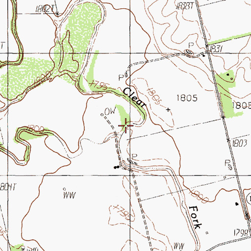 Topographic Map of China Creek, TX