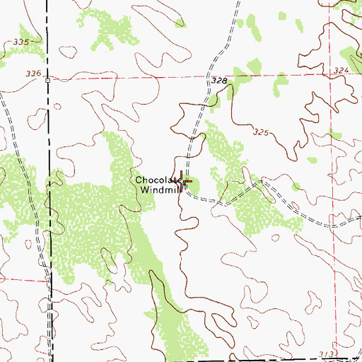 Topographic Map of Chocolate Windmill, TX