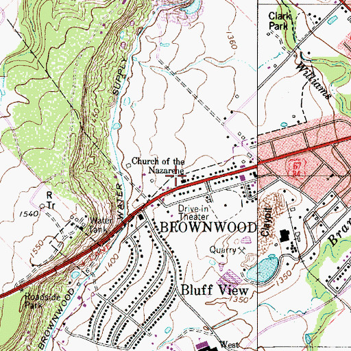 Topographic Map of Church of the Nazarene, TX