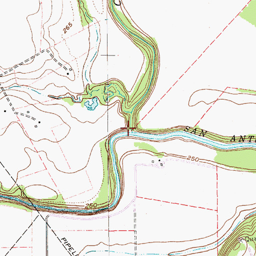 Topographic Map of Cibolo Creek, TX