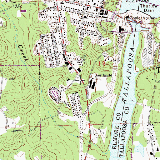 Topographic Map of Saint Mark Church, AL