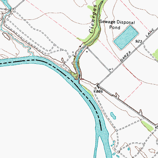 Topographic Map of Cienegas Creek, TX