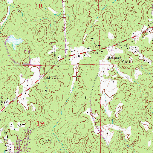 Topographic Map of Saint Mark Missionary Baptist Church, AL