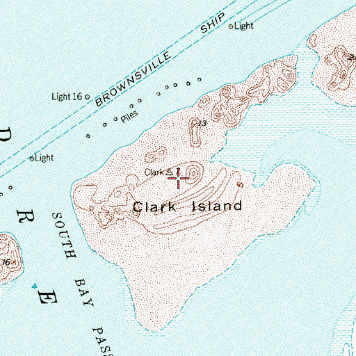 Topographic Map of Clark Island, TX