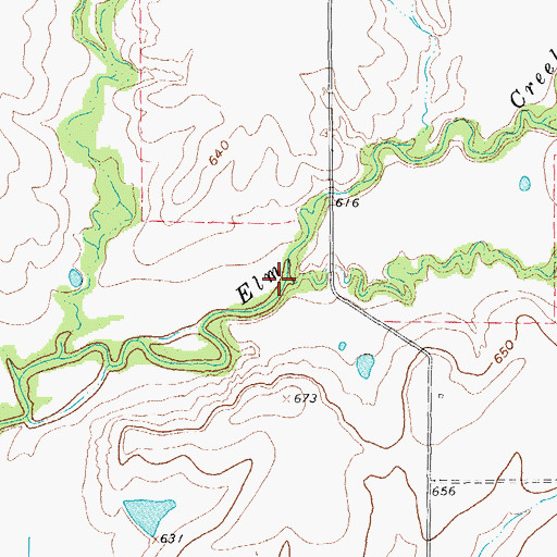 Topographic Map of Clarks Branch, TX