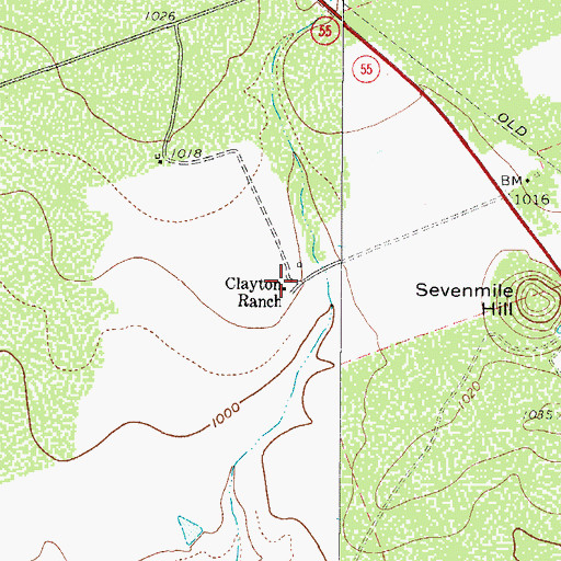 Topographic Map of Clayton Ranch, TX