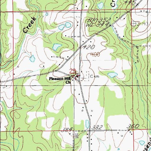 Topographic Map of Salem Church, AL