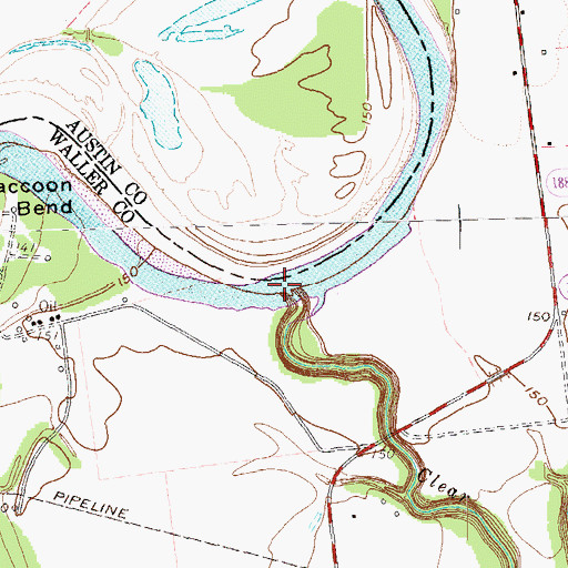 Topographic Map of Clear Creek, TX