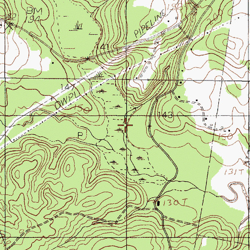Topographic Map of Clear Fork Creek, TX
