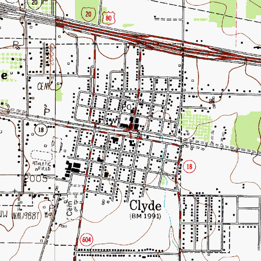Topographic Map of Clyde, TX