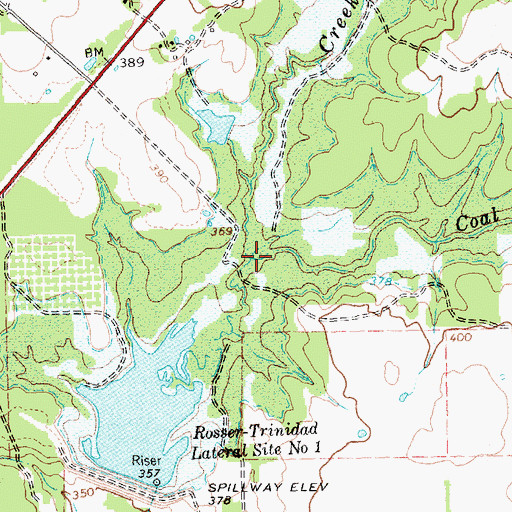 Topographic Map of Coal Iron Creek, TX