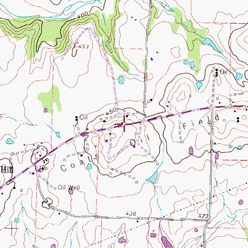 Topographic Map of Coats Oil Field, TX