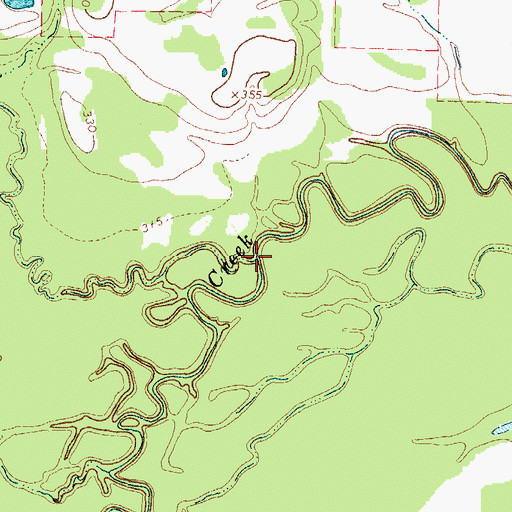 Topographic Map of Cobb Jones Creek, TX