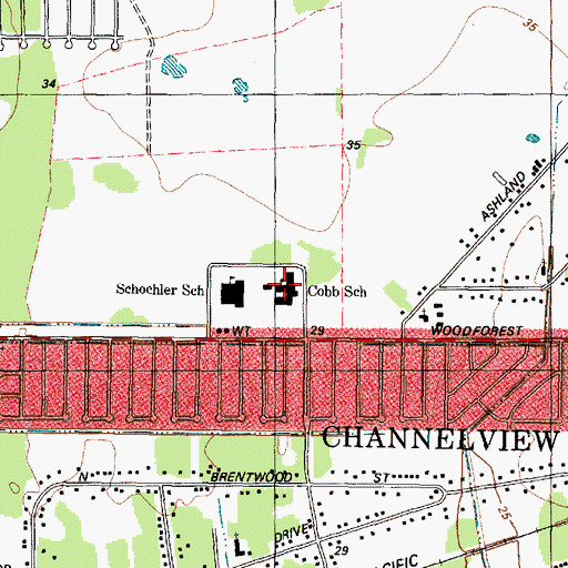 Topographic Map of Cobb School, TX