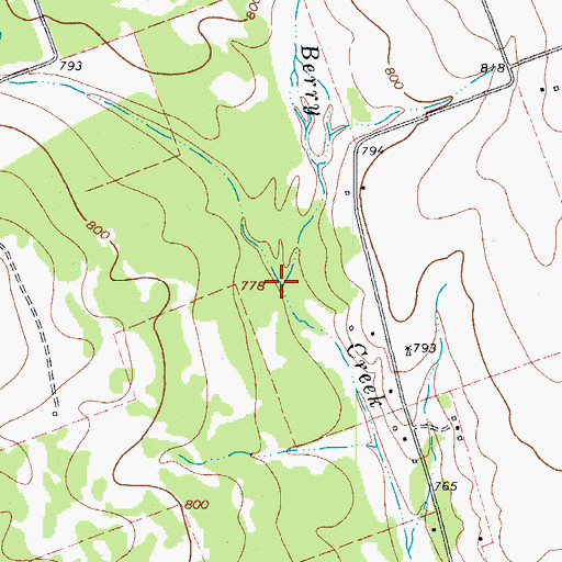 Topographic Map of Cobbs Springs Branch, TX