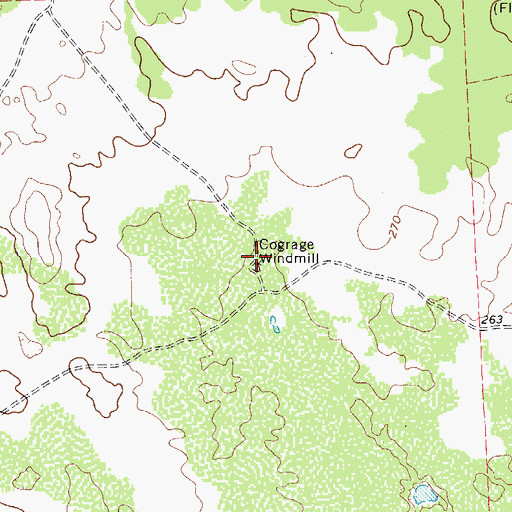 Topographic Map of Cograge Windmill, TX