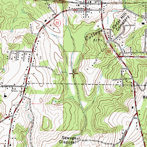 Topographic Map of College Creek, TX