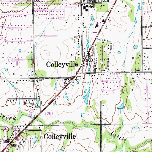 Topographic Map of Colleyville, TX