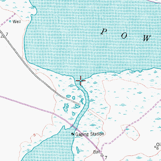 Topographic Map of Coloma Creek, TX