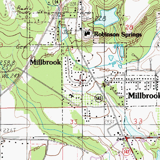 Topographic Map of Shady Acres, AL