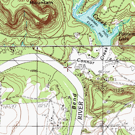 Topographic Map of Connor Creek, TX