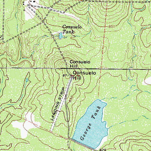 Topographic Map of Consuelo Hill, TX