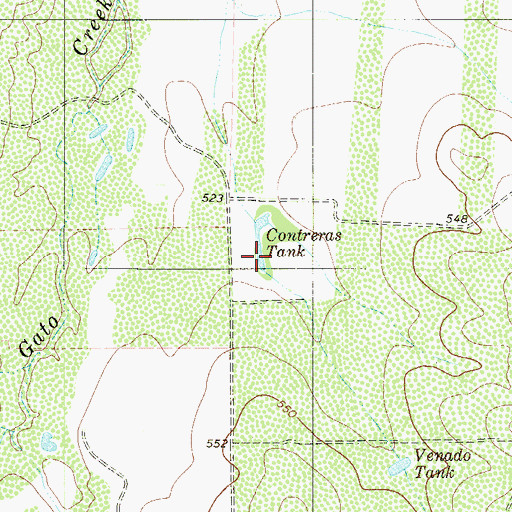 Topographic Map of Contreras Tank, TX