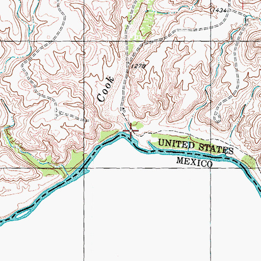 Topographic Map of Cook Creek, TX