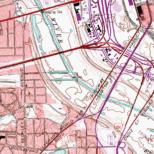 Topographic Map of Coombs Creek, TX