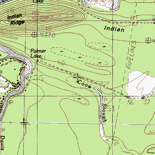 Topographic Map of Coon Slough, TX