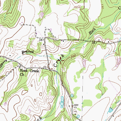 Topographic Map of Coppers Branch, TX