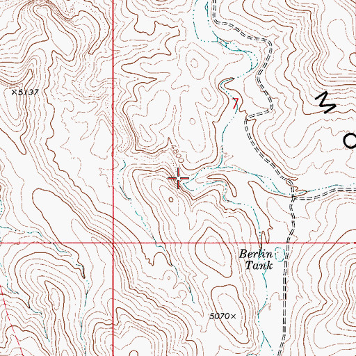 Topographic Map of Cork Draw, NM