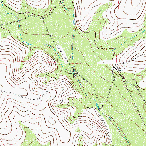 Topographic Map of Corral Creek, TX