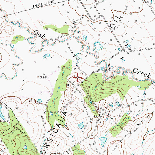 Topographic Map of Corsicana Oil Field, TX