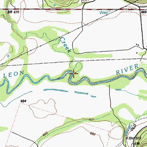 Topographic Map of Coryell Creek, TX