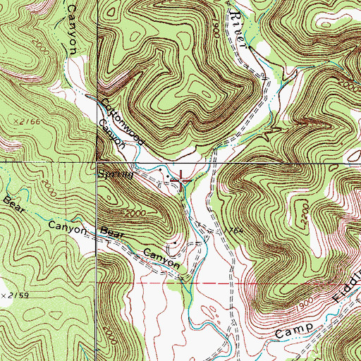 Topographic Map of Cottonwood Canyon, TX