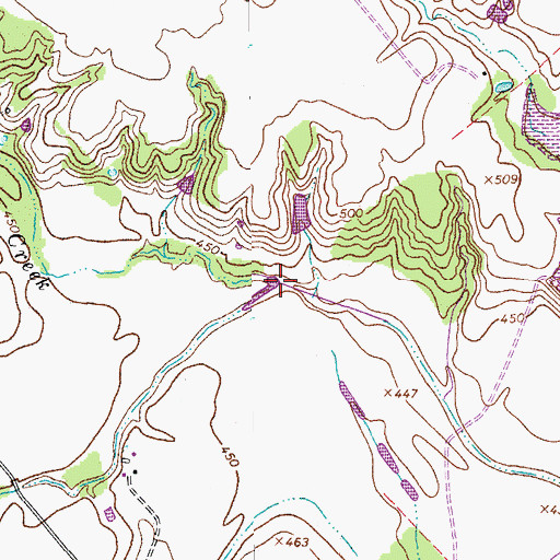 Topographic Map of Cottonwood Creek, TX