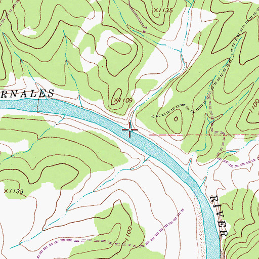 Topographic Map of Cottonwood Creek, TX