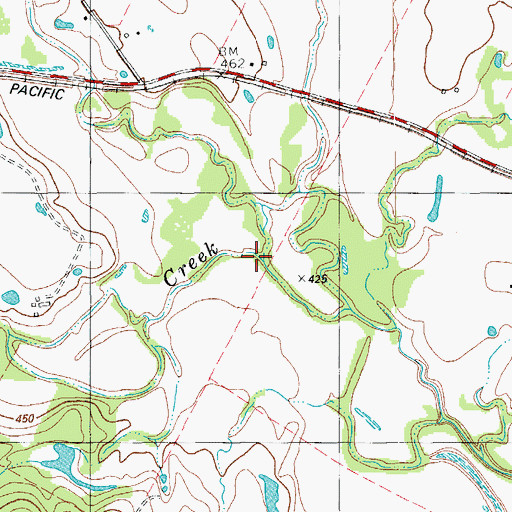 Topographic Map of Cottonwood Creek, TX