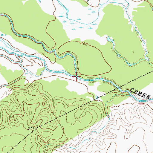 Topographic Map of Cottonwood Creek, TX